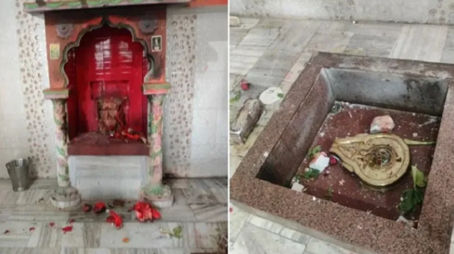 Lord Hanuman idol vandalised, uprooted, Shivling, Trishul and Nandi statue broken in a temple in Varanasi