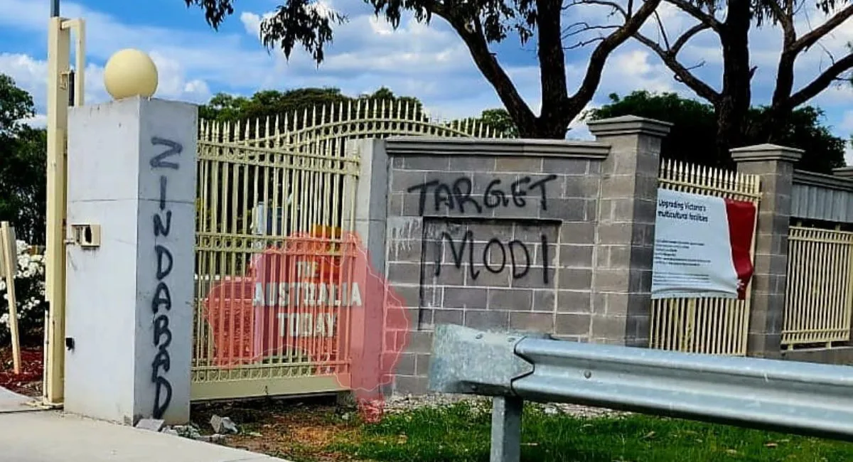 Khalistani supporters deface historic Shri Shiva Vishnu Temple in Melborune with anti-Hindu, anti-India slogans