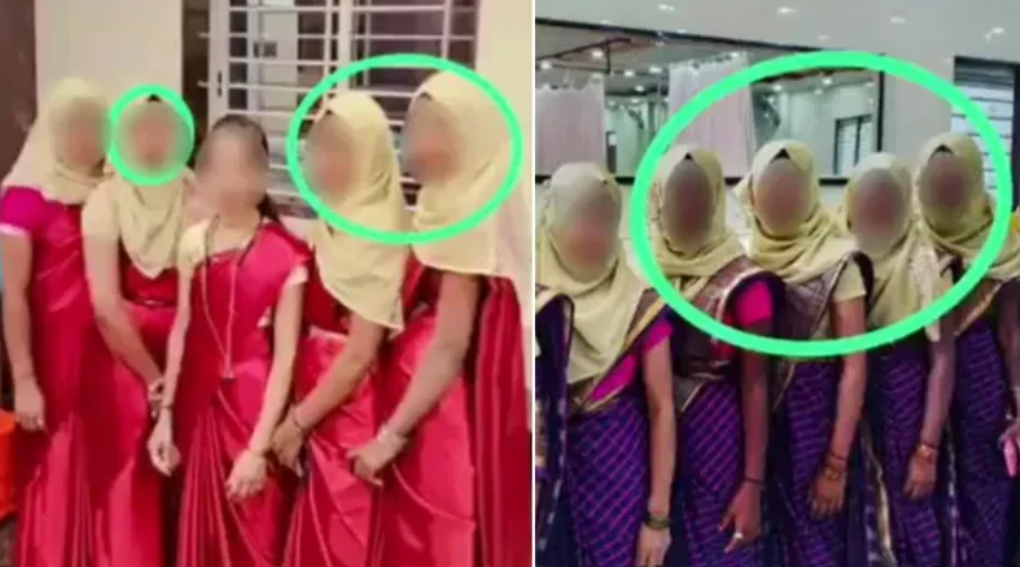  Hindu women forced to wear Hijab and remove Kumkum by event management companies during events by Muslim community