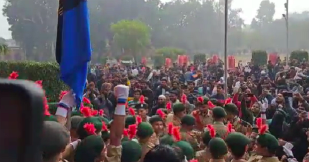 Aligarh Muslim University (AMU) students in NCC uniform raise ‘Nara-e-Takbeer, Allah-hu-Akhbar’ slogans on Republic Day, alumnus demands probe