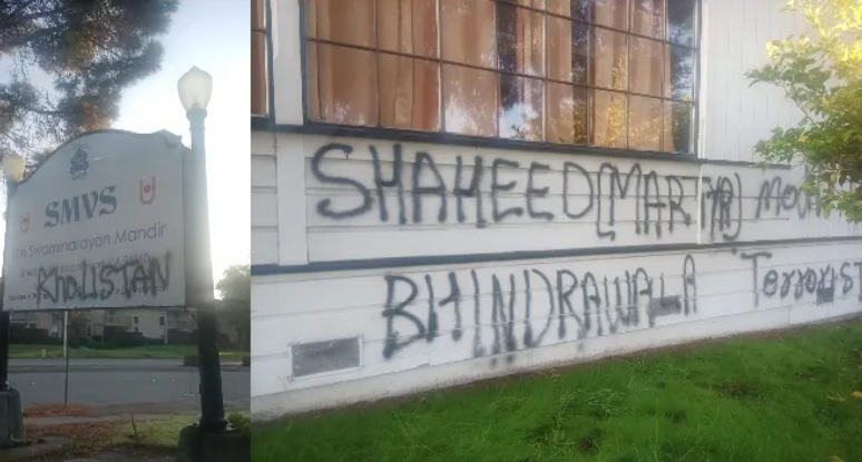 Hindu temple vandalised in the USA by Khalistani extremists