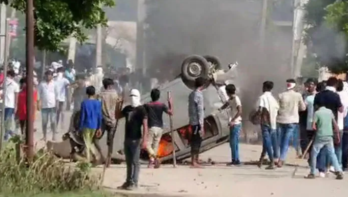 Hindu shopkeeper’s cloth shop looted and burned during anti-Hindu violence in Nuh, Haryana