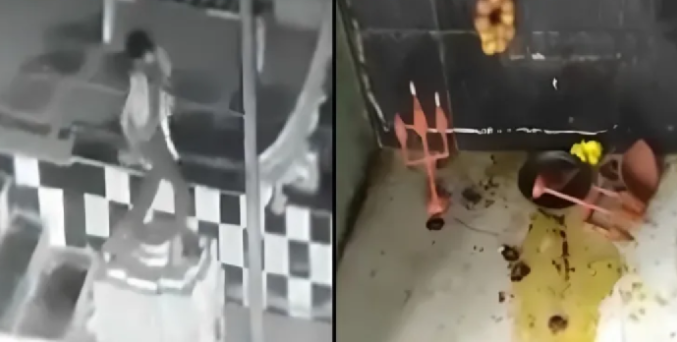Ancient Temple desecrated, idols broken 