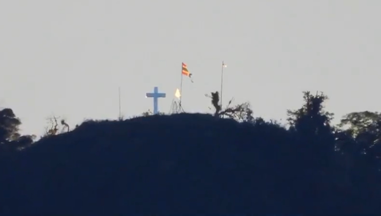 Sacred place of worship for Meitei Hindus desecrated, cross mounted