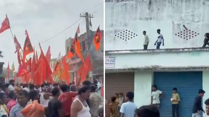 Religious procession taken out by Hindu devotees attacked when it crossed a mosque