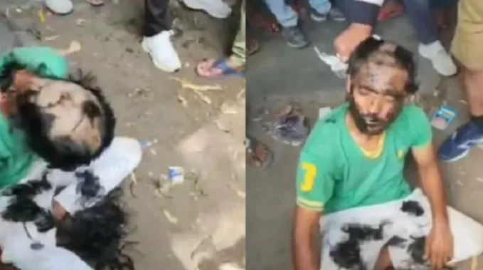 Muslim man caught raping cow in Uttarakhand, public shaves head and handovers to Police