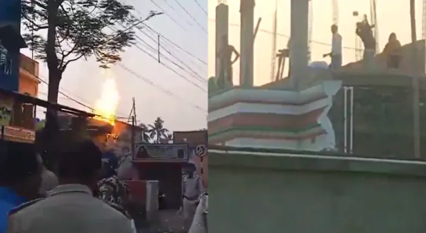 Ram Navami Shobha Yatra attacked with stones and bombs in Murshidabad