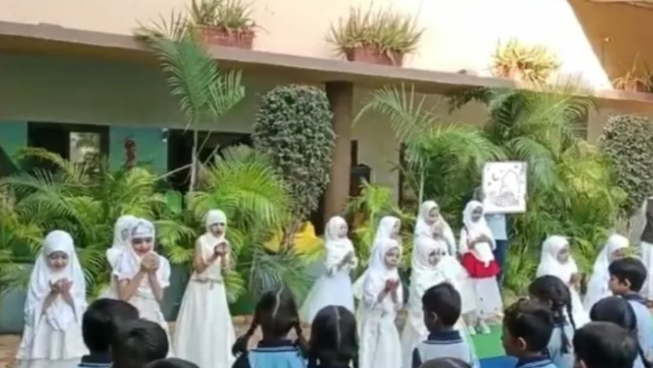 Hindu kids forced to wear hijab and perform on Islamic songs on Eid, teachers and principal suspended after Hindus protest