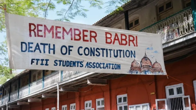 FTII Pune students put up pro-Babri posters a day after Ram Mandir Pran Pratishtha; clash with Hindu outfit members after they burns the posters