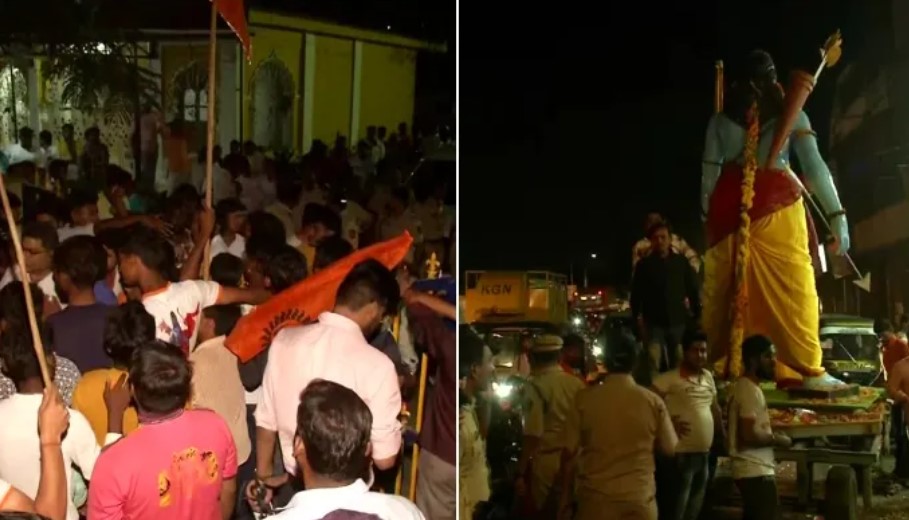 Muslim mob pelts stones at Hindus near a mosque after idol immersion on Ram Navami