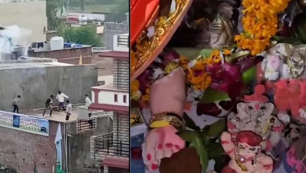 Muslim mob pelt stones on Ganesh Visarjan Yatra in Vadodara, break Lord Ganesha idol
