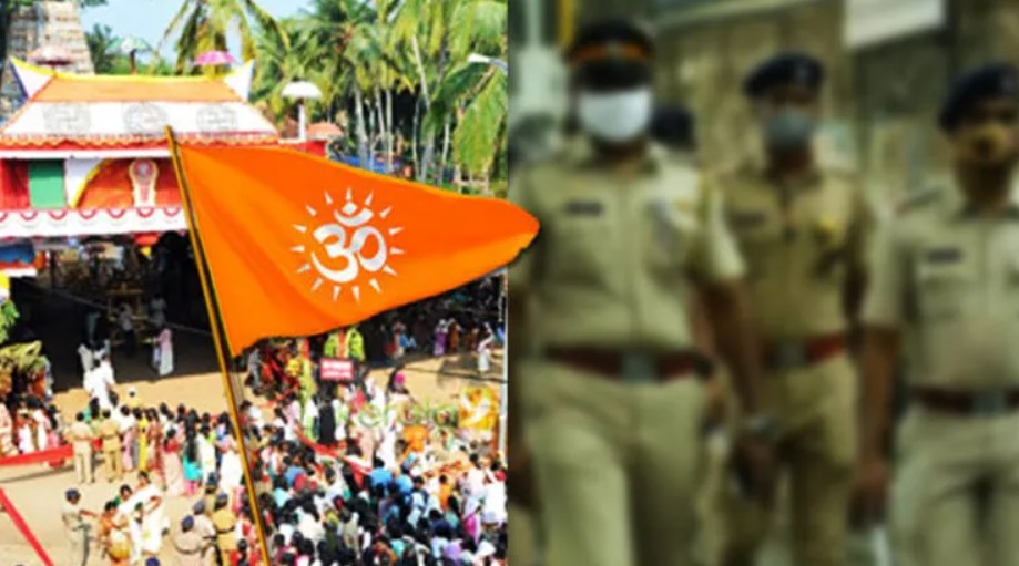 Kerala police bans Hindu temple from displaying saffron flags 