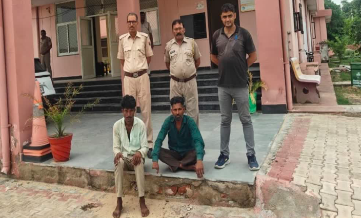 Khairtal Police arrest 2 Muslim men for conducting cow smuggling operation, free two cows