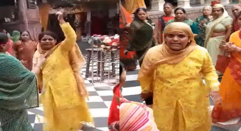 Muslim woman desecrates Hindu temple, spits on idols, tramples over Tulsi plants
