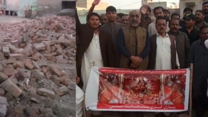 Muslim mob in Pakistan demolish and desecrate an under construction temple of Hinglaj Mata