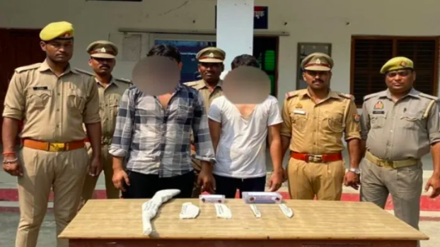 Dilshad and Arbaaz arrested for smuggling 32 kg of beef and opening fire on the police; accomplices Salman and Gudnu flee