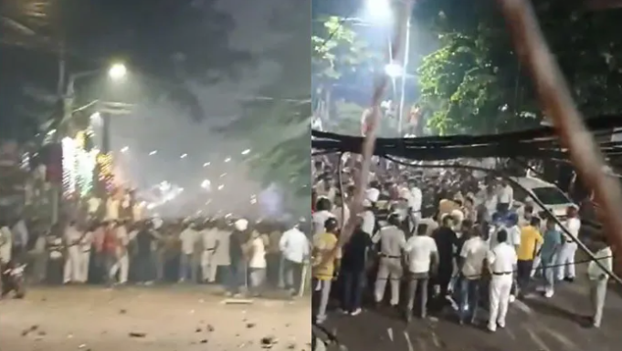 Maa Kali visarjan procession attacked, police claim violence stemmed from a personal scuffle over bike parking 