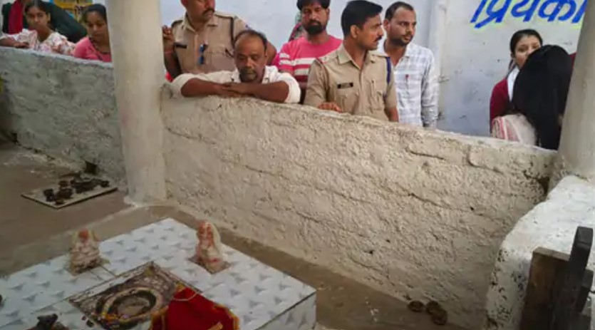Shivling stolen, brass snake coiled around the Shivling broken