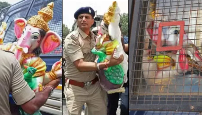 Lord Ganesha idol seized, Hindus arrested for protesting against violence during Ganesh idol immersion