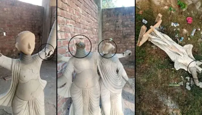 Hindu deity idols made for upcoming festival vandalised by Muslim man