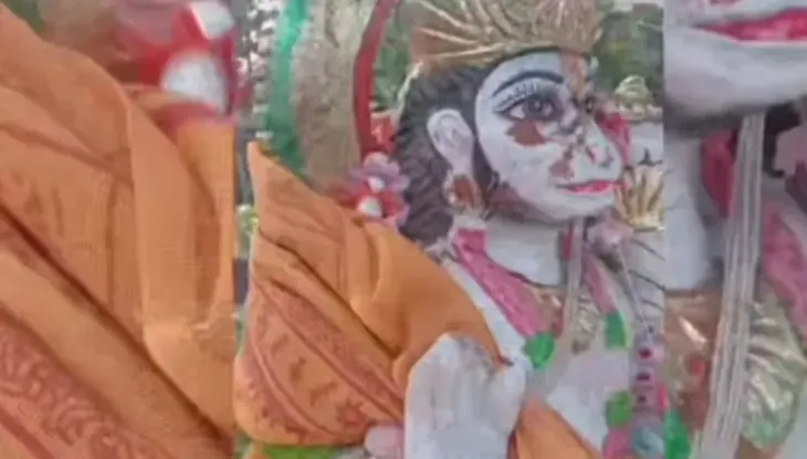 Hanuman temple vandalised by unknown miscreants in East Medinipur, West Bengal