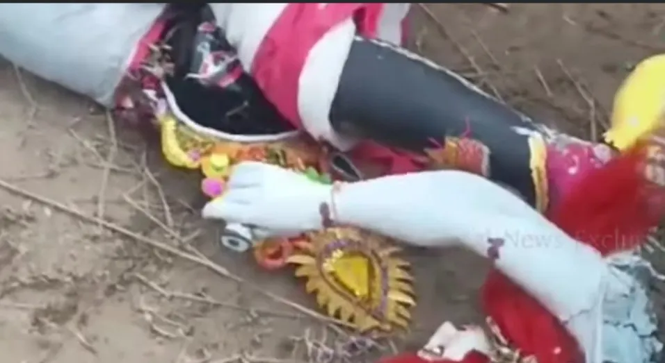Hindu Temple attacked by unknown miscreants, idols broken and thrown
