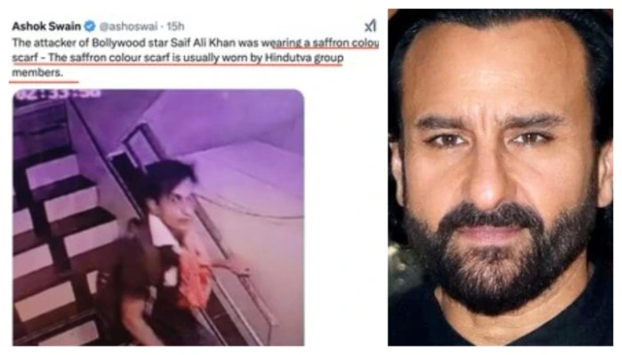 'Hindutva' falsely accused of stabbing a Muslim actor by a X handle 
