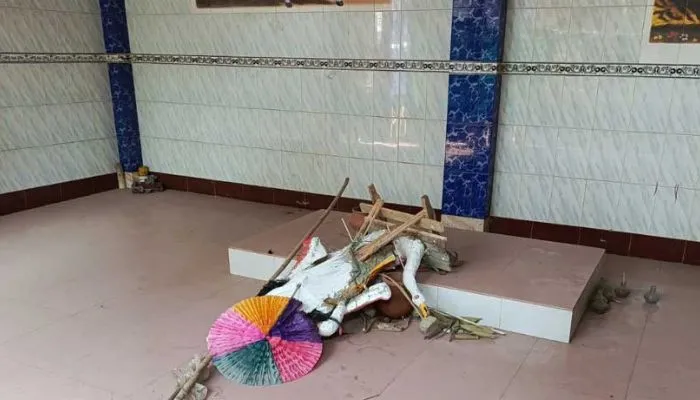 Goddess Saraswati's idol vandalised by miscreants in Bangladesh