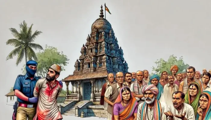 Hindu temple desecrated by Muslim man and aides; Shivling trampled upon with footwear, sacred temple items stolen