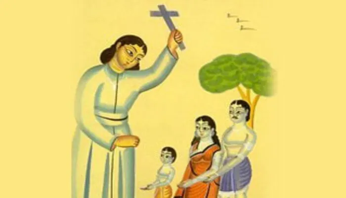 Hindu man forced to convert to Christianity by his Christian wife; threatened 