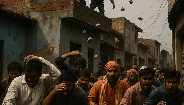 Hindu devotees, including children and women attacked with stones while returning from religious event by Muslim mob