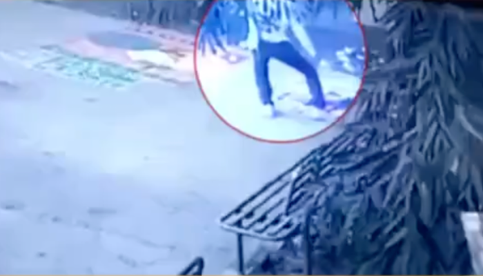 Rangoli depicting Hindu deities Radha-Krishna desecrated by Muslim professor