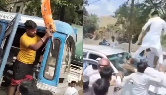 Saffron flag removed; vehicles with Mahadev stickers targeted by Muslim mob during protests against the Waqf law