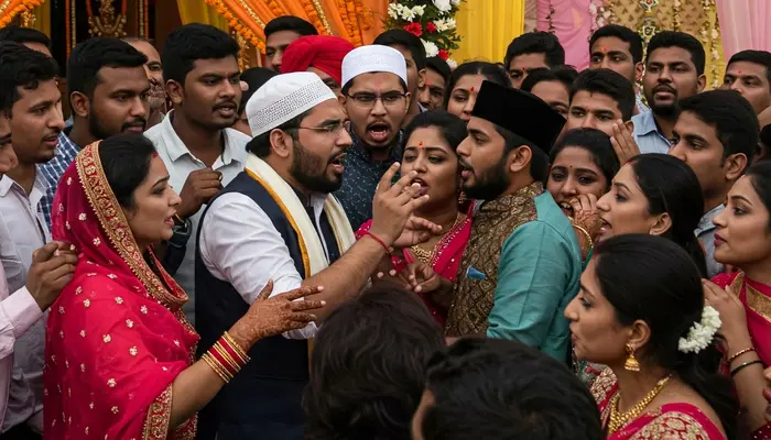 Hindu man assaulted for objecting to non-veg food and used plates being thrown near wedding feast