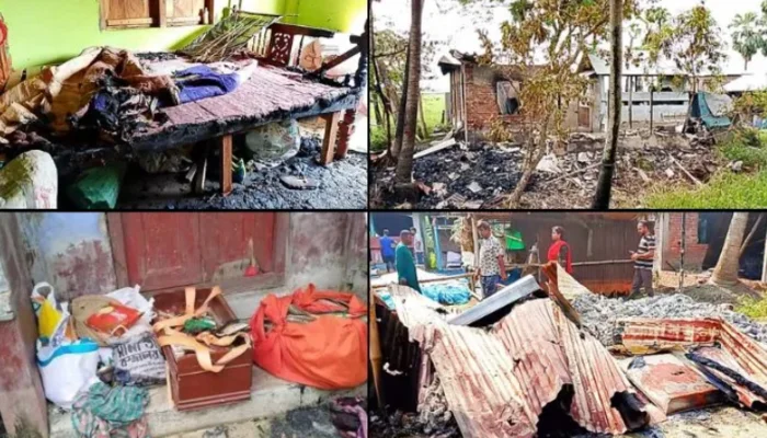 20 Hindu homes looted, vandalised and set ablaze by Muslim mob over death of local leader amid large scale anti-Hindu violence in Bangladesh