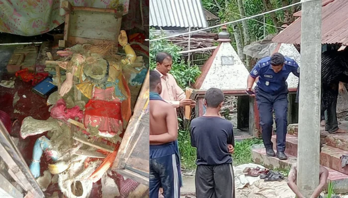 Hindu temple idol vandalised by Muslim youth in Bangladesh
