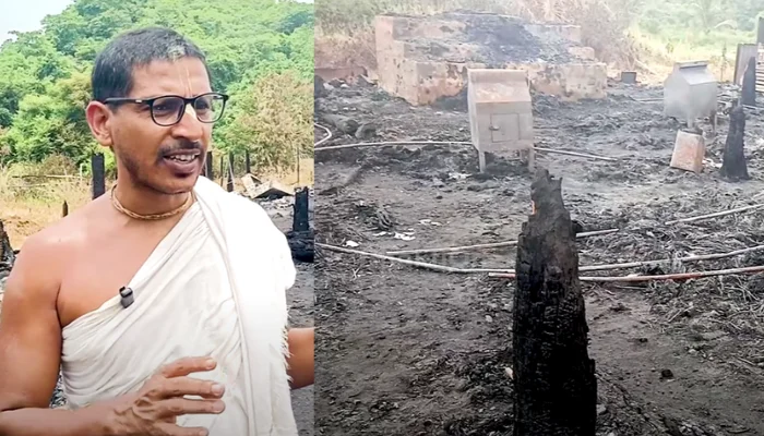 Hindu temple burnt down to ashes by unknown miscreants in Andhra Pradesh