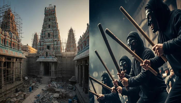 Hindu temple vandalised and desecrated, Shivling and pillars damaged