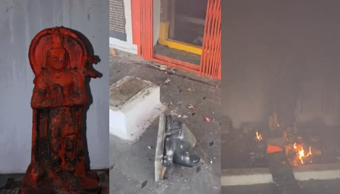 Attack on Hindu sentiments: Hindu temple vandalised, set on fire, and sacred idols desecrated by miscreants 