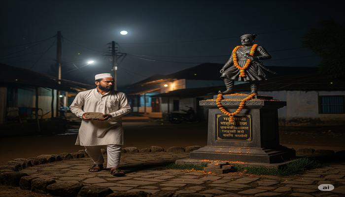 Murti of Chhatrapati Shivaji Maharaj desecrated by Muslim man inside Hindu temple in Daund, Maharashtra