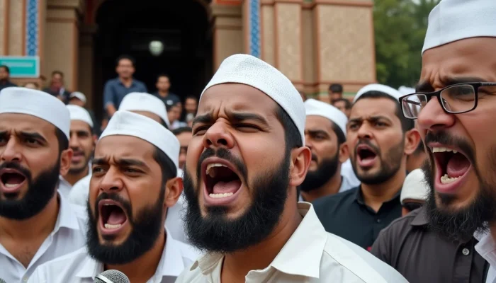 Hindus issued threats of violence and demolition over construction of a temple by members of the Muslim community