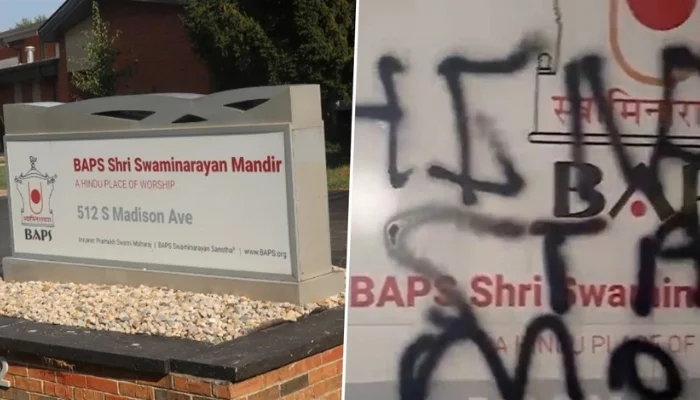 Hindu temple vandalised with anti-Hindu and anti-India graffiti ahead of Janmashtami in Greenwood, United States