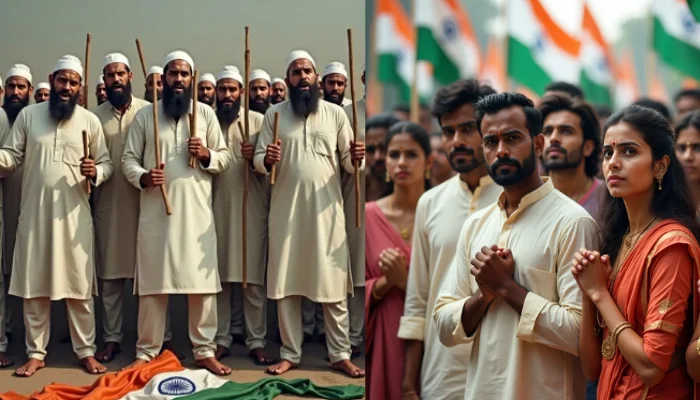 Hindus abused with casteist slurs and attacked near mosque during Tiranga Yatra in Prayagraj; Muslims desecrate national flag