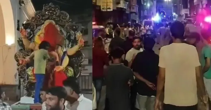 Eggs hurled at Ganesha idol and Hindu devotees during Ganeshotsav preparations in Muslim dominated locality