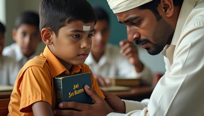 Minor Hindu boy beaten by Muslim teacher in convent school for writing ‘Jai Shri Ram’
