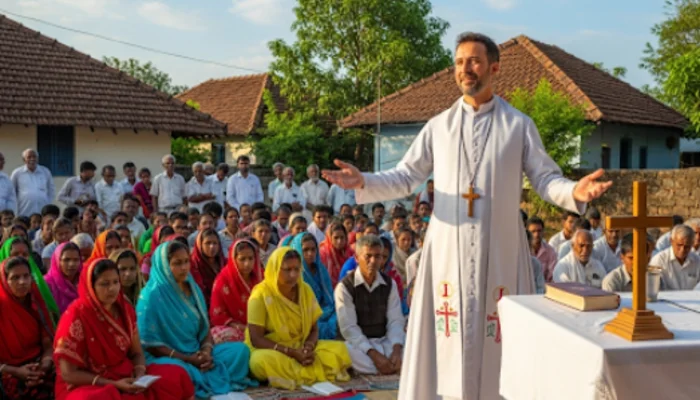 Hindu villagers lured, offered inducements and pressured into religious conversion by Christian missionaries; anti-Hindu literature distributed