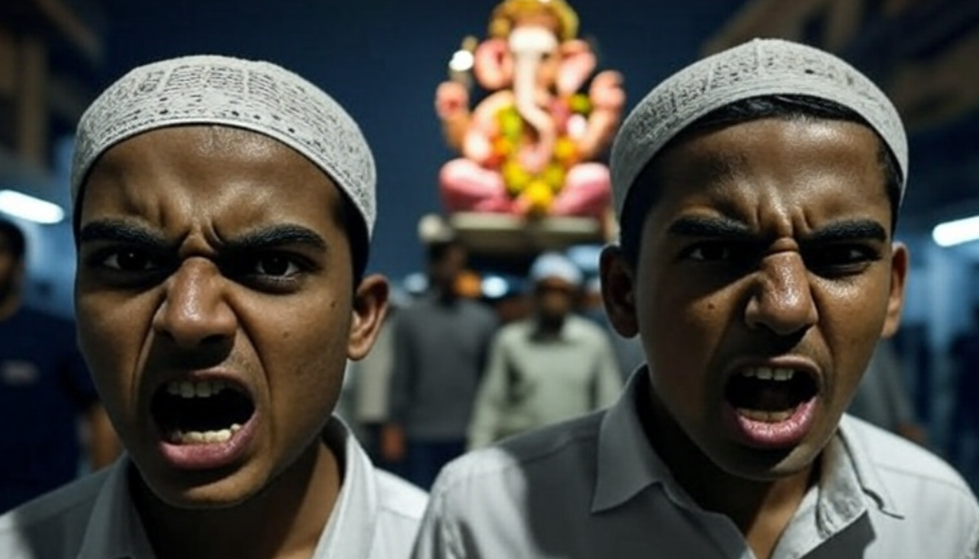 Revered Hindu festival comes under attack: Muslim minors spit on Lord Ganesha idol during immersion procession in Shivamogga, Karnataka