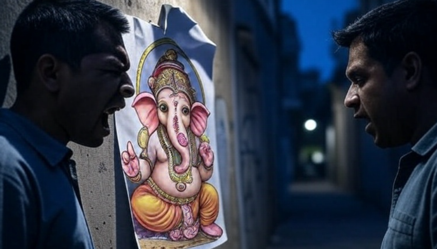 Hindu religious festival insulted: Lord Ganpati's posters torn, shops vandalised over refusal to play music