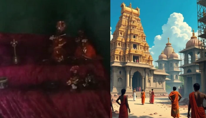 Hindu temple complex illegally occupied and defiled by encroachers in Bayana, Rajasthan