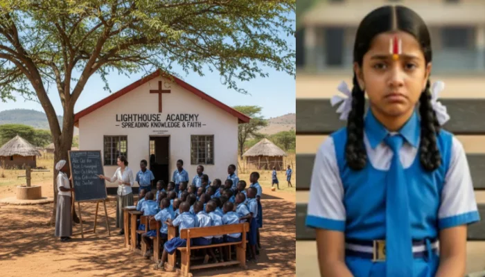 Hindu students humiliated and denied entry for wearing tilak at Christian missionary school; staff demeaned their faith and coerced them to study the Bible for conversion
